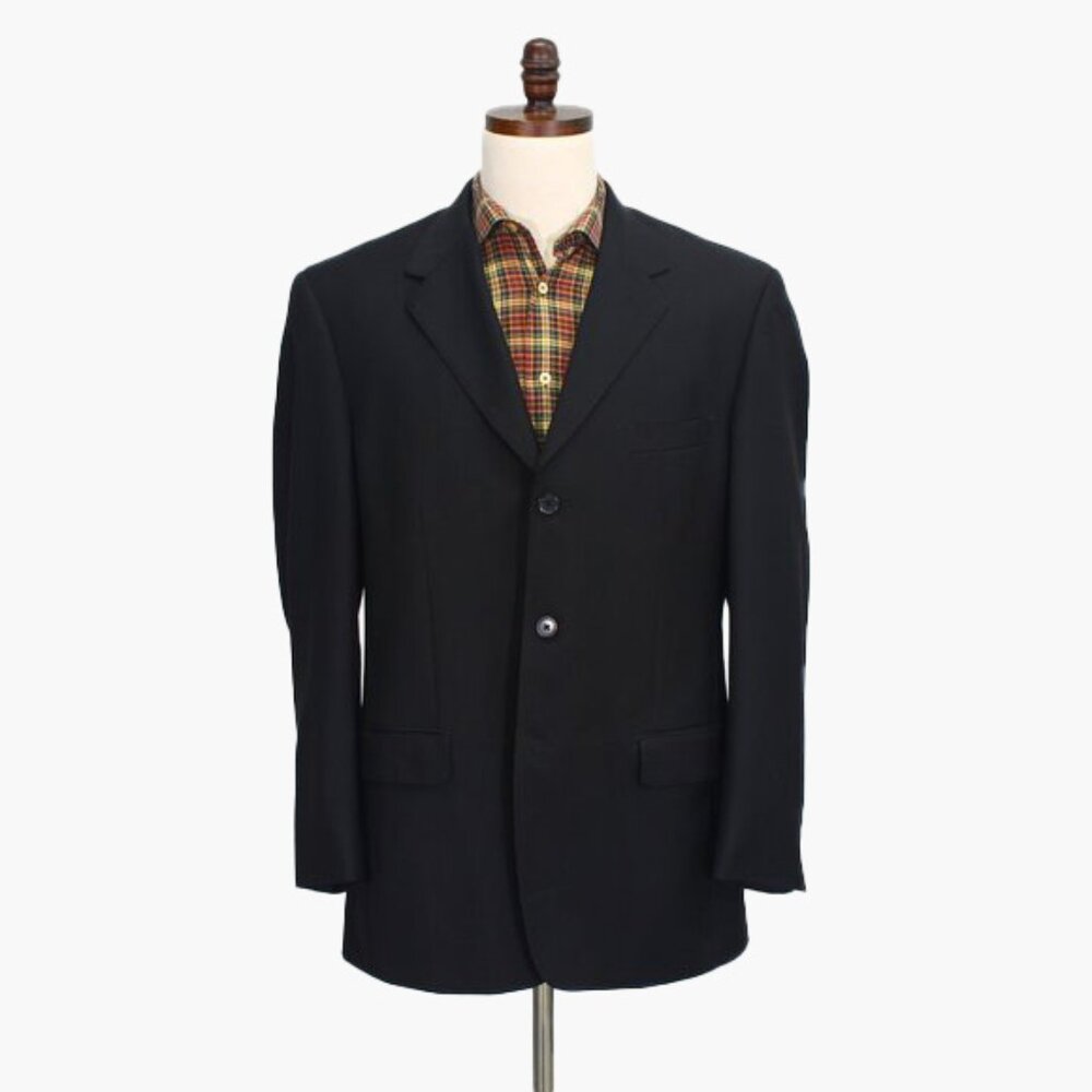 Louis Dell' Olio 41R Black Blazer Sport Coat Jacket 3-Button Solid T929